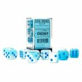 Time2Play 16 mm D6 Cube Gemini Luminary Pearl Turquoise & White Dice, 12PK TI3295929